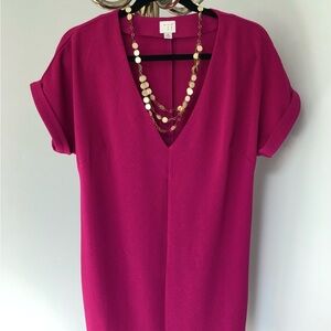 A New Day Fuchsia Pink Shift Pullover Dress Size Medium